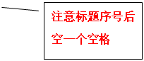 线形标注 2:注意标题序号后空一个空格